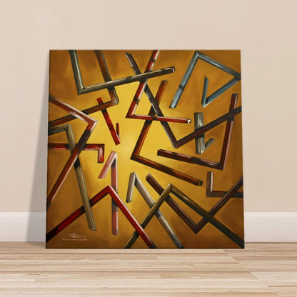 Canvas print Christopher, abstract wall yellow triangle sun
