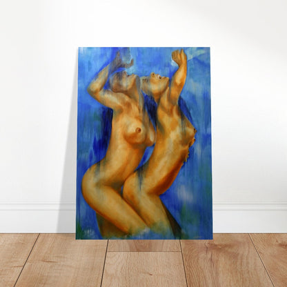 Canvas print, two women in the summer heat. A contemporary work of art for your home.