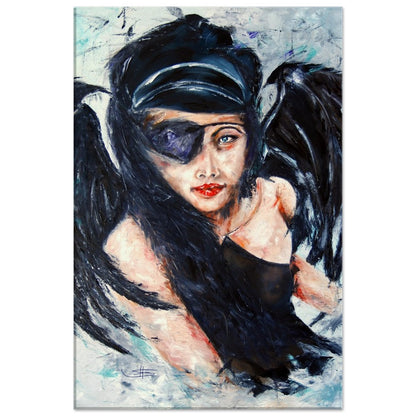 Canvas picture Dark Angel, women's emancipation and independence, cool wall decoration