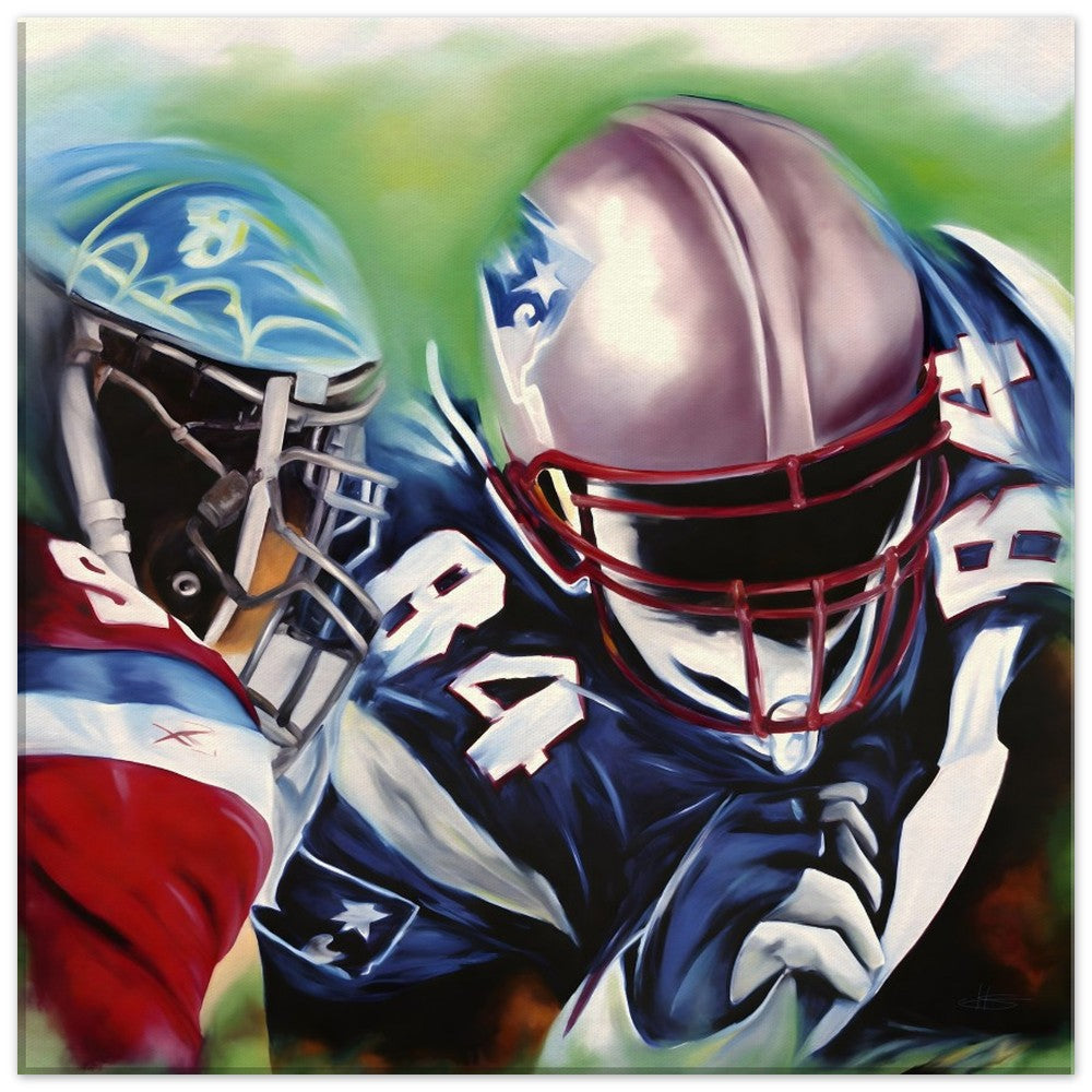 Canvas print "Touch Dawn" - A dynamic duel on the football field