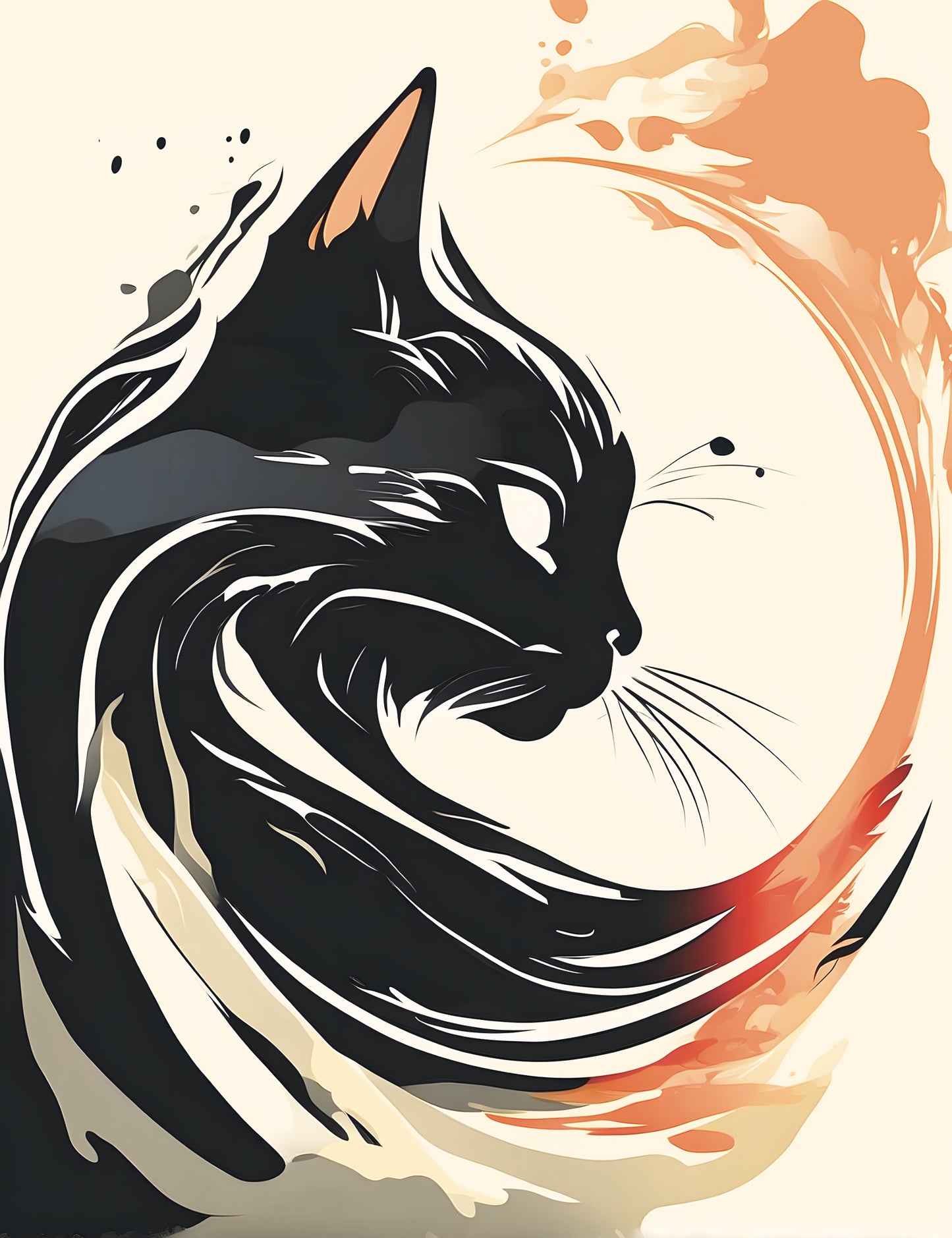 Canvas print "Purrfection Paw", cat in vector logo style