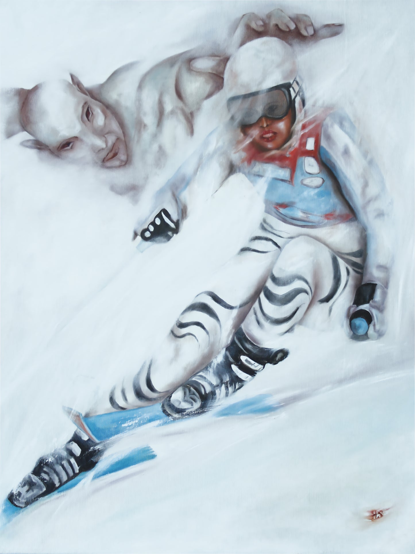 Canvas print, The Glacial Challenge, skier downhill